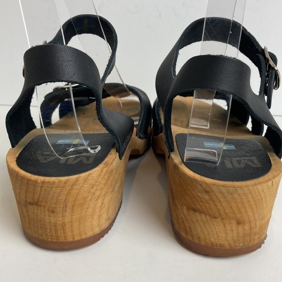 Free People Mia Presley Clogs in Black Leather 39 Hippie Scandi Girl Granola - Picture 4 of 15